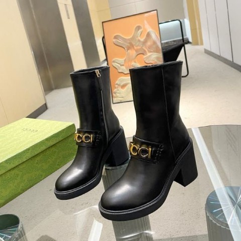 구찌 25 한정판 9cm 여성 하이 부츠 B4951