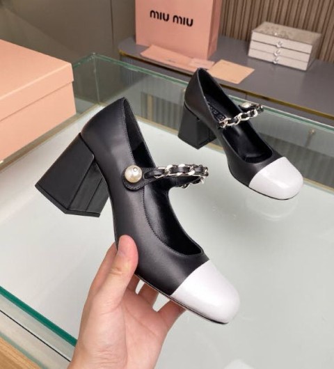 미우미우 25 한정판 4.5cm/7cm 여성 하이힐 B5127
