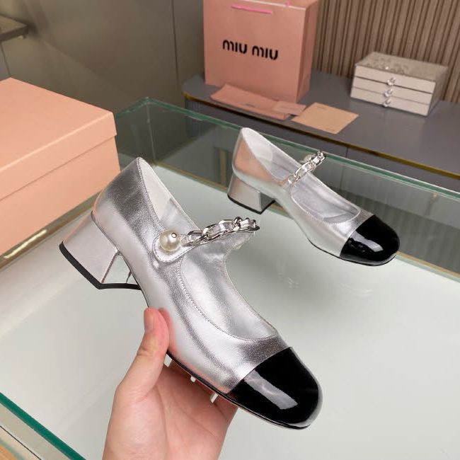 미우미우 25 한정판 4.5cm/7cm 여성 하이힐 B5129