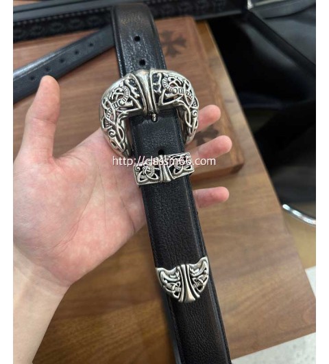 크롬하츠 25 한정판 3.8cm 소가죽 카프스킨 벨트 F1228