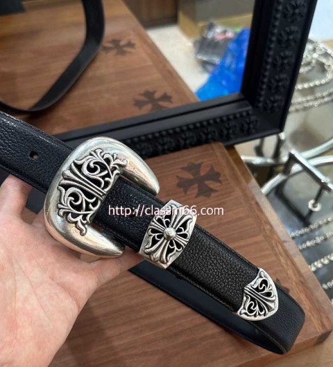 크롬하츠 25 한정판 3.8cm 소가죽 카프스킨 벨트 F1229