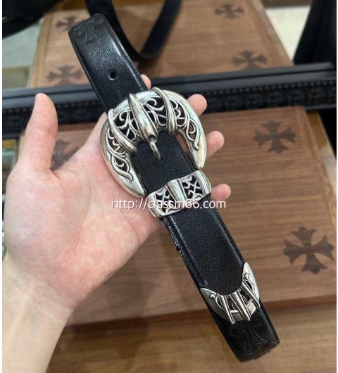 크롬하츠 25 한정판 3.8cm 소가죽 카프스킨 벨트 F1230