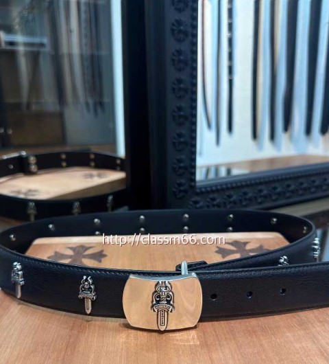 크롬하츠 25 한정판 3.8cm 소가죽 카프스킨 벨트 F1235