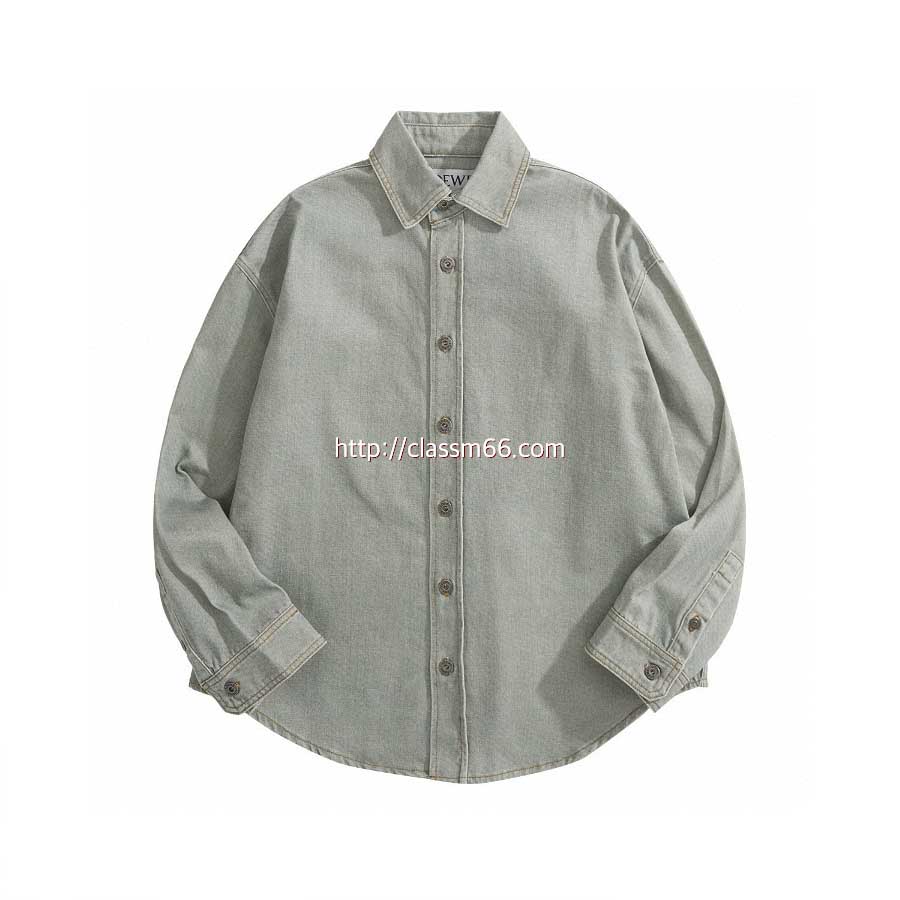 로에베 25 한정판 엠보 로고 데님 셔츠 A13182