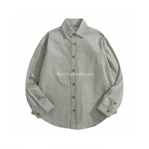 로에베 25 한정판 엠보 로고 데님 셔츠 A13182