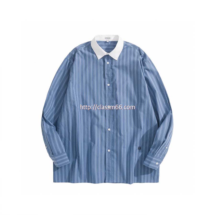 로에베 25 한정판 자수 스트라이프 셔츠 A13185
