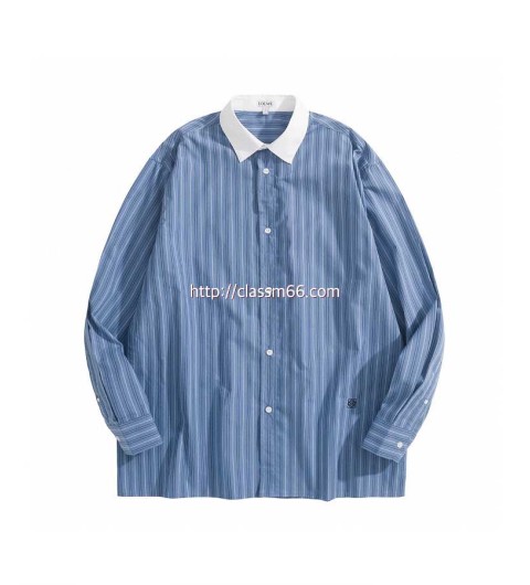 로에베 25 한정판 자수 스트라이프 셔츠 A13185