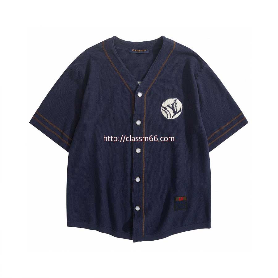 루이비통 25 한정판 숏 슬리브 베이스볼 니트 셔츠 A13187