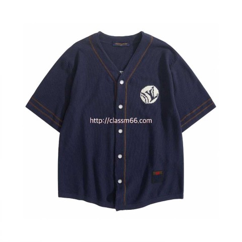 루이비통 25 한정판 숏 슬리브 베이스볼 니트 셔츠 A13187