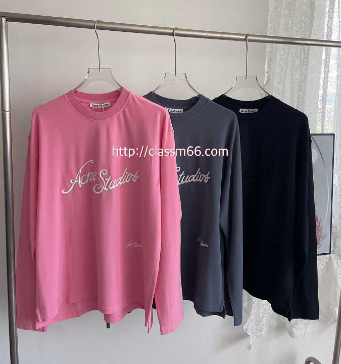 아크네 25 한정판 로고 자수 크루넥 티셔츠 A13191