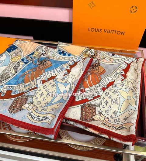 루이비통 25 한정판 양털 목도리 D3084