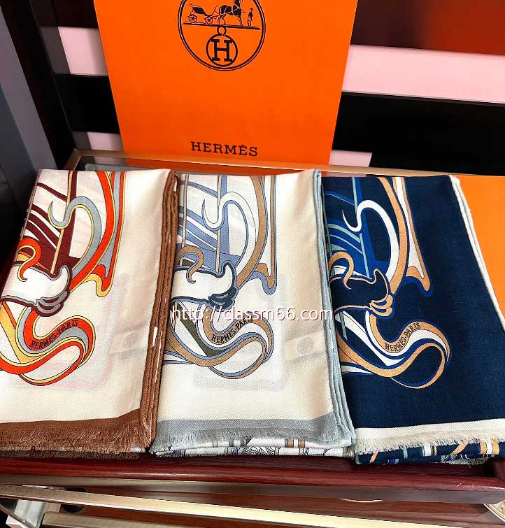 에르메스 25 한정판 양털 목도리 D3089