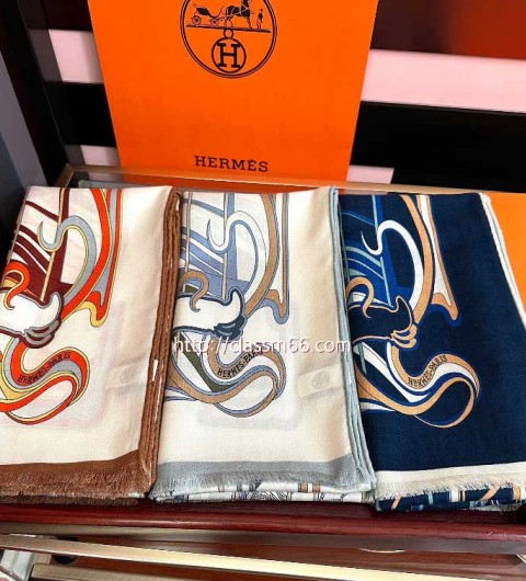 에르메스 25 한정판 양털 목도리 D3089