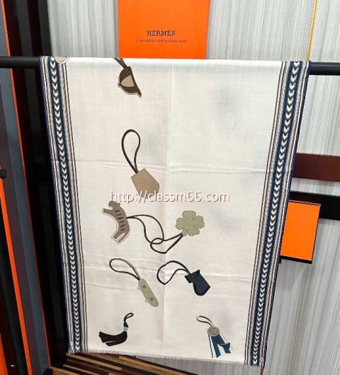 에르메스 25 한정판 양털 목도리 D3092