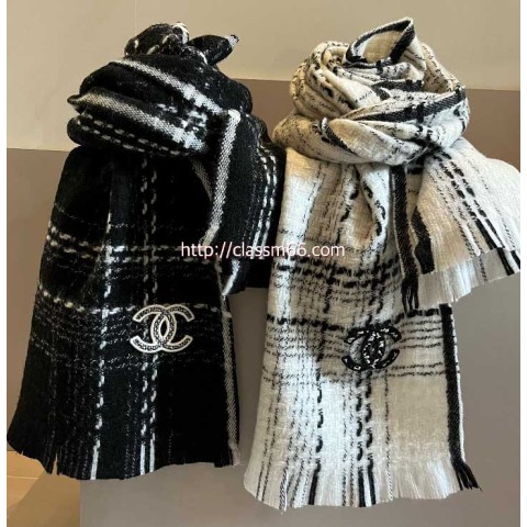 샤넬 25 한정판 양털 목도리 D3129