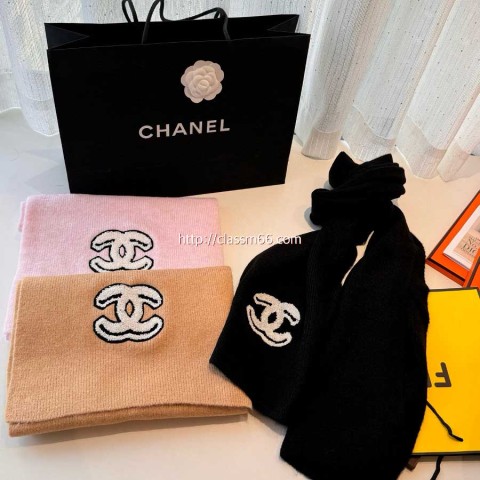 샤넬 25 한정판 양털 목도리 D3136