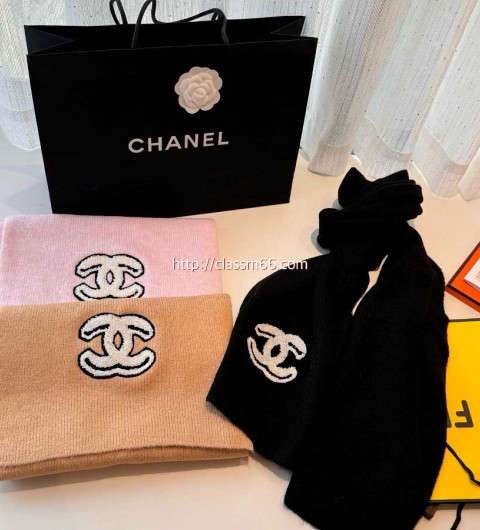 샤넬 25 한정판 양털 목도리 D3136