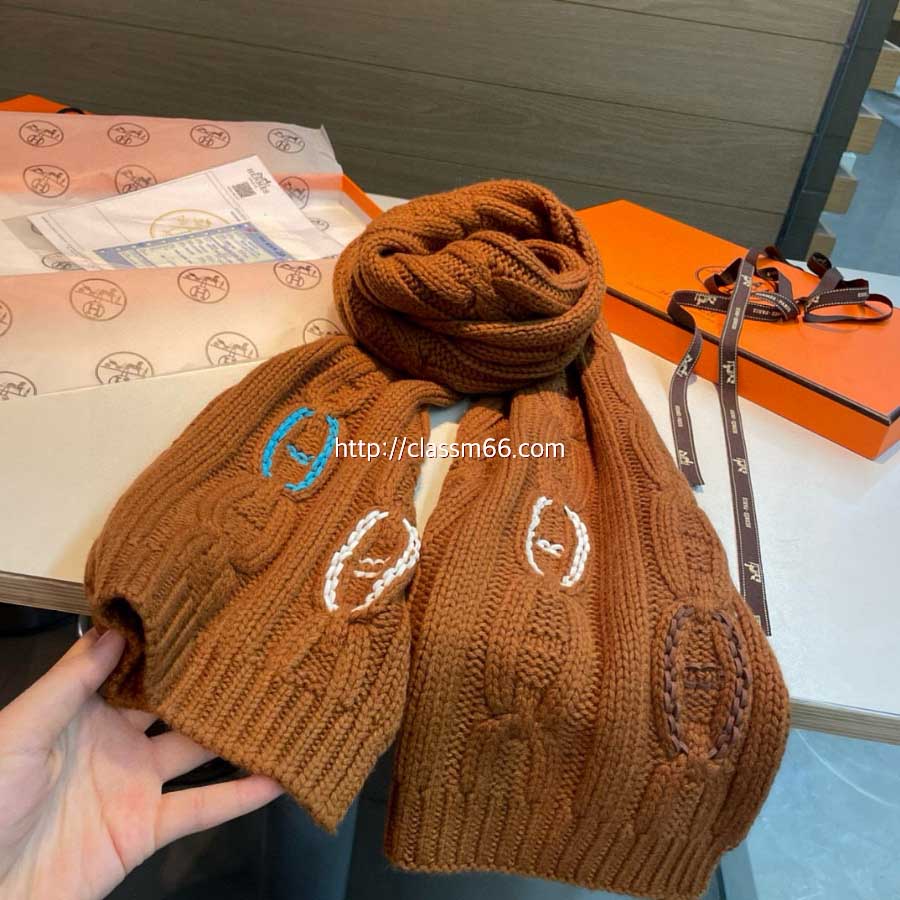 에르메스 25 한정판 양털 목도리 D3149