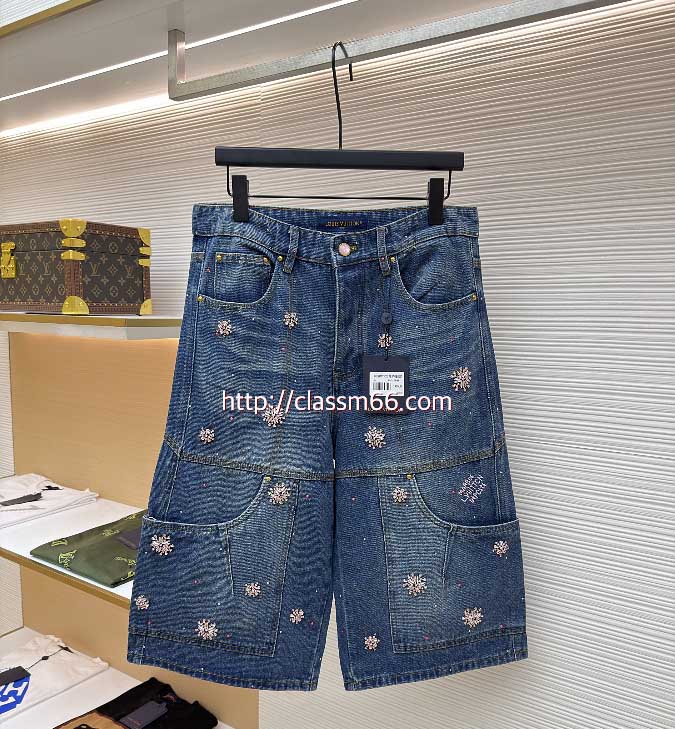 루이비통 25 한정판 청바지 반바지 A13211