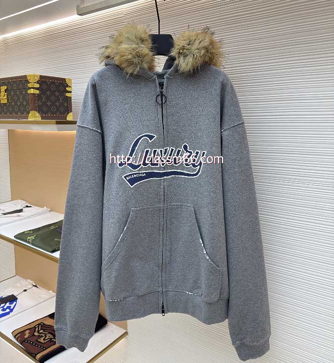 발렌시아가 25 한정판 남여공용 긴팔 후드 자켓 A13227