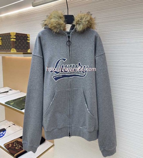 발렌시아가 25 한정판 남여공용 긴팔 후드 자켓 A13227