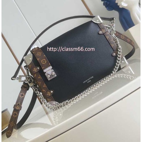 루이비통 25 한정판 M15195 Side Trunk 소가죽 카프스킨 크로스백 가방 C5596