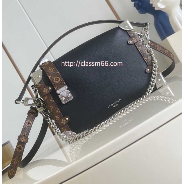 루이비통 25 한정판 M15195 Side Trunk 소가죽 카프스킨 크로스백 가방 C5596
