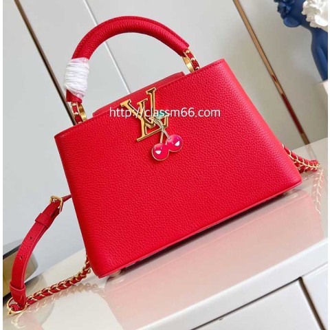 루이비통 25 한정판 M13250 Capucines BB 소가죽 카프스킨 크로스백 가방 C5603