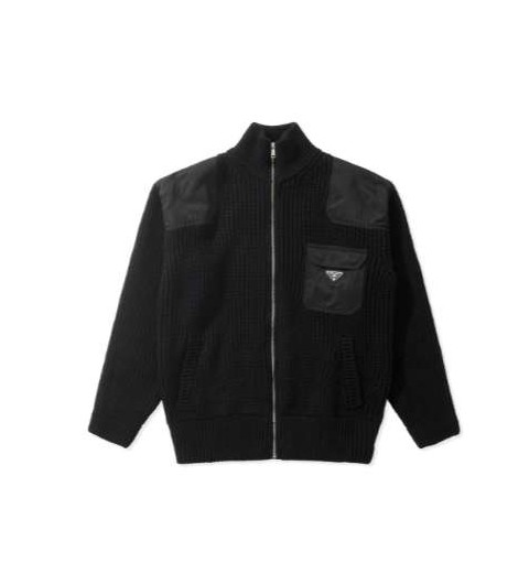 프라다 25 한정판 집업 리브드 니트 가디건 A13287