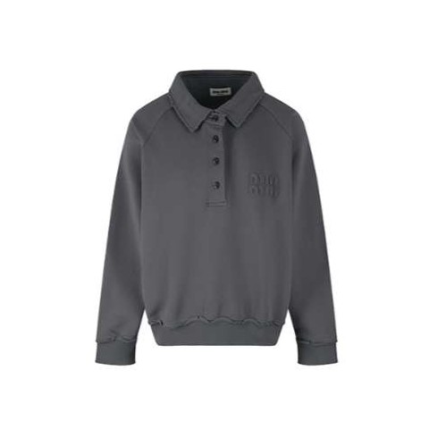 미우미우 25 한정판 로고 패치 카라 스웨트셔츠 A13294