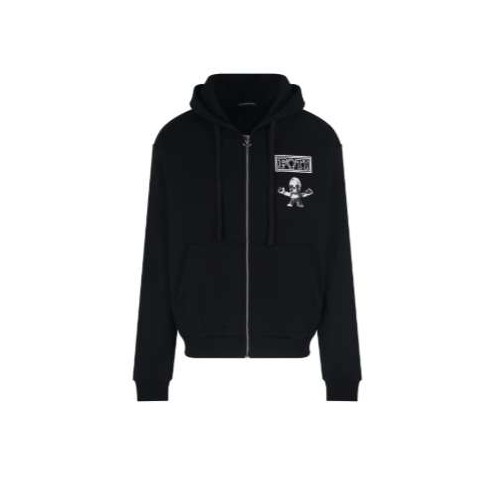 크롬하츠 25 한정판 남여공용 FOTI 로고 프린트 후드 집업 A13310