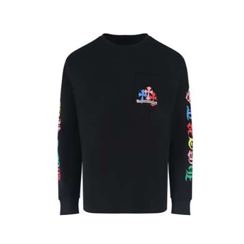 크롬하츠 25 한정판 남여공용 로고 프린트 롱 슬리브 셔츠 A13328