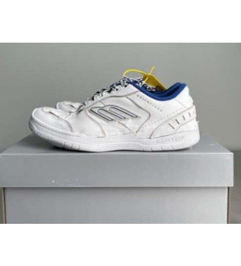 발렌시아가 25 한정판 남녀공용 Hamptons Worn-Out Sneaker 화이트/블루 햄튼스 원아웃 스니커즈 신발 B5244
