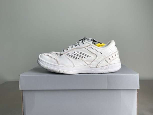 발렌시아가 25 한정판 남녀공용 Hamptons Worn-Out Sneaker 화이트/옐로우 햄튼스 원아웃 스니커즈 신발 B5245