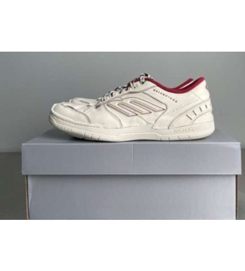 발렌시아가 25 한정판 남녀공용 Hamptons Worn-Out Sneaker 화이트/레드 햄튼스 원아웃 스니커즈 신발 B5246