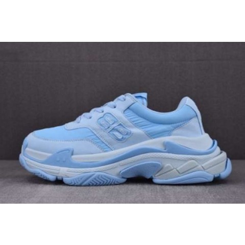 발렌시아가 25 한정판 트리플S trple s 남녀공용 나일론 BB 블루 운동화 B5278