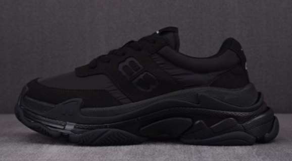 발렌시아가 25 한정판 트리플S trple s 남녀공용 나일론 BB 블랙 운동화 B5279