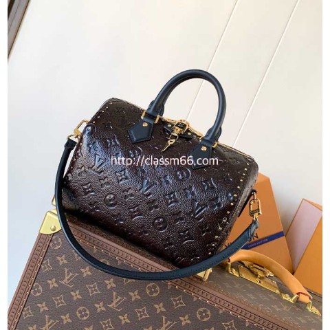 루이비통 25 한정판 M26392 Speedy Trunk 25 소가죽 카프스킨 크로스백 가방 C5673