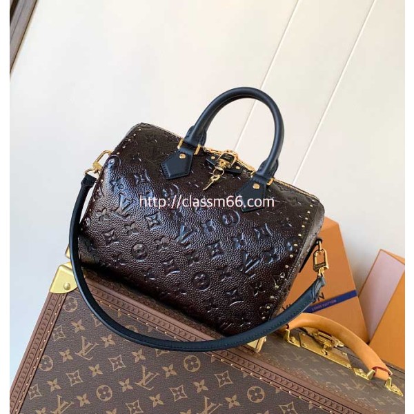 루이비통 25 한정판 M26392 Speedy Trunk 25 소가죽 카프스킨 크로스백 가방 C5673