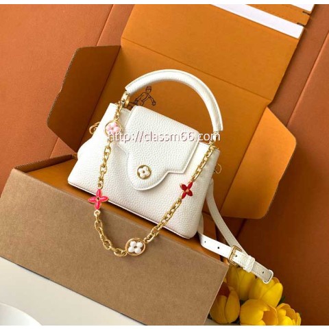 루이비통 25 한정판 M20845 Capucines 소가죽 카프스킨 크로스백 가방 C5705