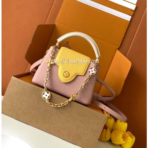 루이비통 25 한정판 M20845 Capucines 소가죽 카프스킨 크로스백 가방 C5711