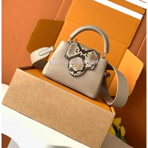 루이비통 25 한정판 M81208 Capucines 소가죽 카프스킨 크로스백 가방 C5713