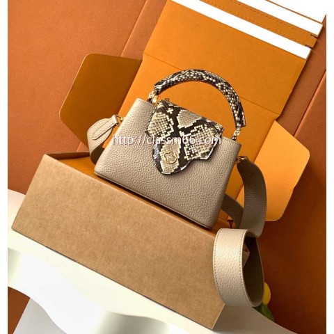 루이비통 25 한정판 M81410 Capucines 소가죽 카프스킨 크로스백 가방 C5715