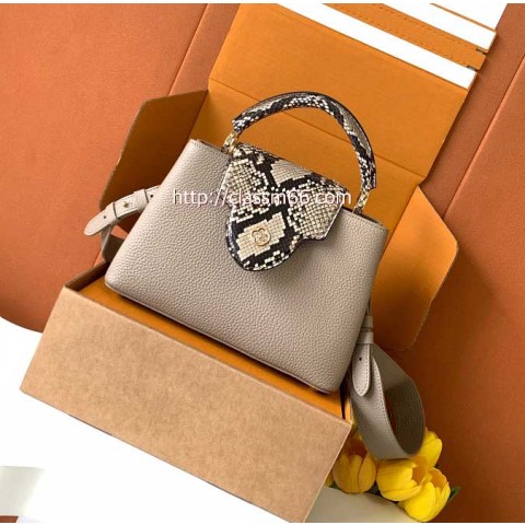 루이비통 25 한정판 N80071 Capucines BB 소가죽 카프스킨 크로스백 가방 C5718