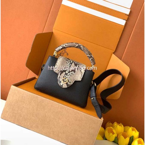 루이비통 25 한정판 M80041 Capucines 소가죽 카프스킨 크로스백 가방 C5723