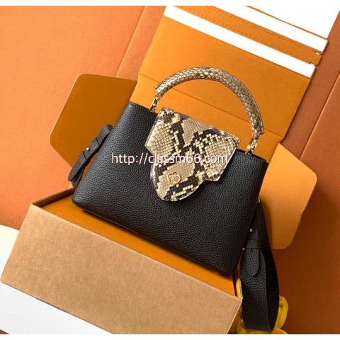 루이비통 25 한정판 N80071 Capucines BB 소가죽 카프스킨 크로스백 가방 C5724