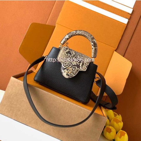 루이비통 25 한정판 N85516 Capucines 소가죽 카프스킨 크로스백 가방 C5730