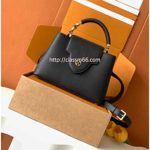 루이비통 25 한정판 M24698 Capucines 소가죽 카프스킨 크로스백 가방 C5733