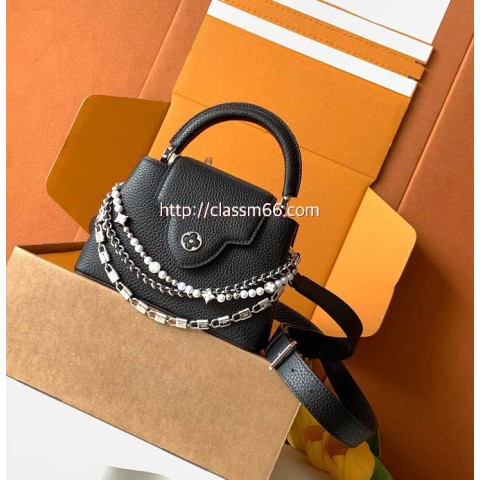 루이비통 25 한정판 M11908 Capucines 소가죽 카프스킨 크로스백 가방 C5736