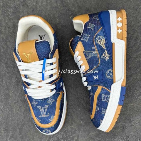 루이비통 25 한정판 TRAINER 남녀공용 소가죽 카프스킨 운동화 B5282